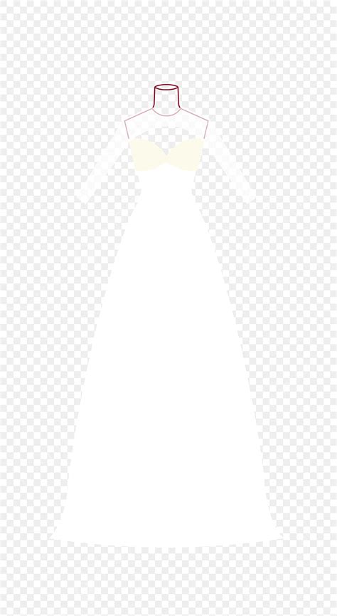 Cartoon Wedding Dress White Transparent White Wedding Dress Cartoon