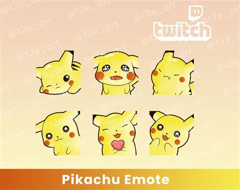 X Pokemon Pikachu Emotes Twitch Discord Etsy