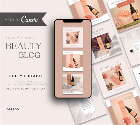 Beauty Instagram Templates For Canva Beauty Blog Instagram Etsy