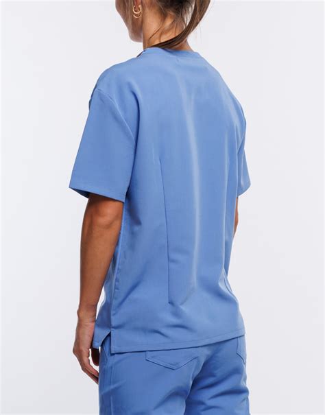 Essential V Neck Scrub Top Ceil Blue Airmed Scrubs