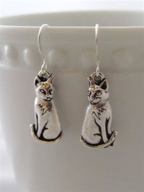 Sitting Cat Earrings Cat Jewelry | aftcra