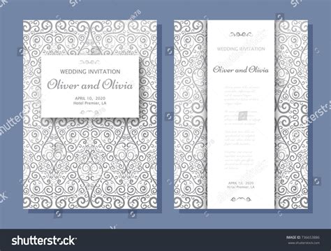 Set Wedding Invitation Templates Cover Design Stock Vector Royalty