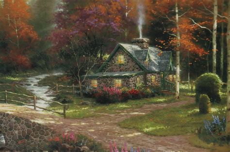 Offset Lithograph After Thomas Kinkade Valley Of Peace Ebth