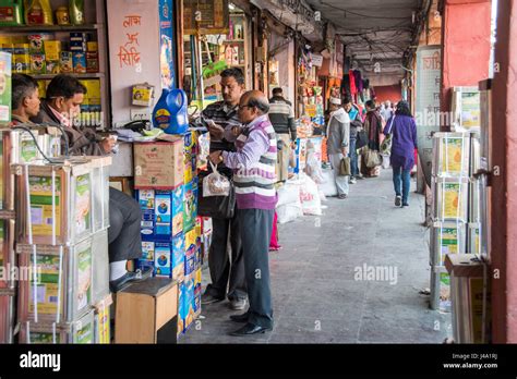 Johri Bazaar Indian Men Selling And Buying At Market In Jaipur India