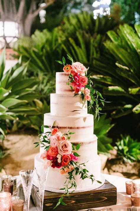 Colorful Flowers On Semi Naked Cake