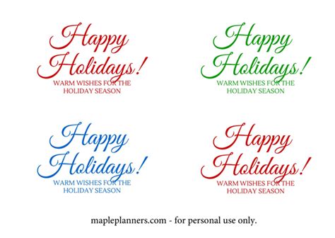 Happy Holidays Cards - Download Free Printables