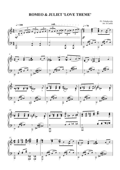 Romeo And Juliet Love Theme Arr Scmusic Von Pyotr Il Yich