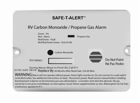 Mti Industry 25 742 Wt Safe T Alert Carbon Monoxide Propane Leak Detector Camper Ebay