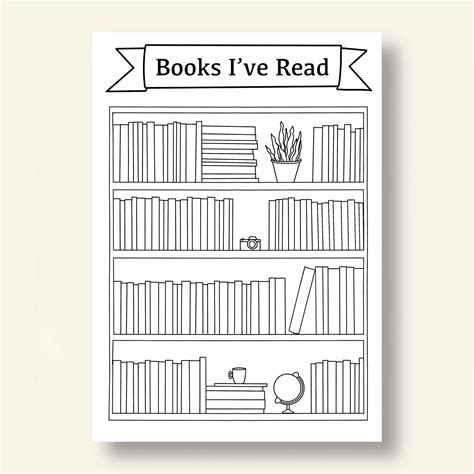 Reading Tracker Reading Log Coloring Bookshelf Book Tracker Printable