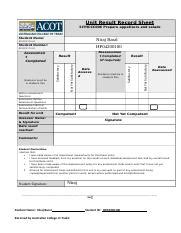 SITHCCC006 Learner Workbook V1 1 ACOT Docx Unit Result Record Sheet