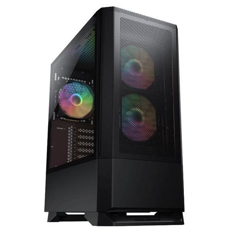 Cougar Mx Mesh Rgb Tempered Glass Mid Tower Atx Case Black Cgr