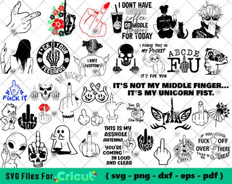 Middle Finger Svg Bundle Funny Fuckyou Svg Middle Finger Svg Files F