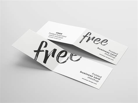 Free Folded Business Cards Mockup Mockup World HQ