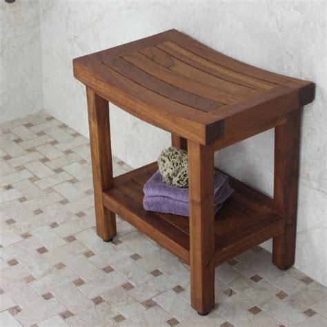 Aqua Teak Sumba Shower Bench With Shelf And Reviews Wayfair