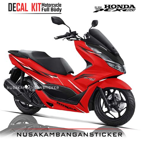 DECAL STICKER PCX 160 MERAH GRAFIS HITAM PUTIH FULLBODY Nusakambangan