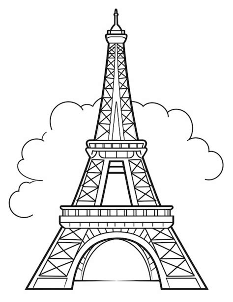 A Drawing Of The Eiffel Tower In Paris Generative Ai Premium Ai Generated Image