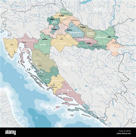 Karte Von Kroatien Stock Vektorgrafik Alamy