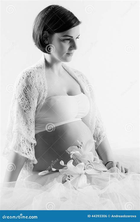 Pregnant Naked Woman Belly Pregnancy Body Beauty Stock Photography