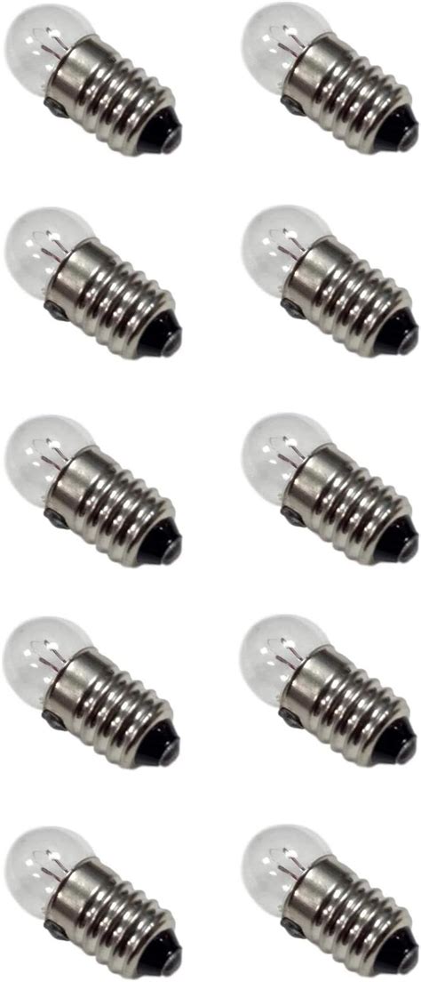 Sci Supply Pack Of 10 E10 Miniature Screw Base Light Bulbs 1 5V 0 3A