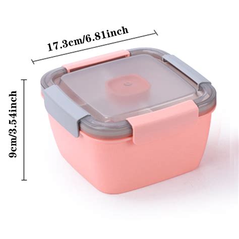 Jrocdr Lunch Box Leak Proof Bento Box Container With Dressing Container 3 Compartments Box To Go