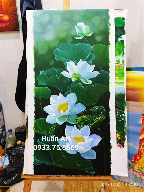 Tranh vẽ hoa sen Lotus Painting, Flower Art Painting, Wall Painting, Acrylic Painting, Bangla ...