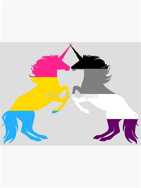 Panromantic Ace Pride Unicorns Poster By Shaneisadragon Redbubble