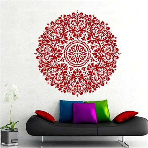 Mandala Yoga Oum Om Sign Wall Decal Vinyl Sticker Wall Decor Home