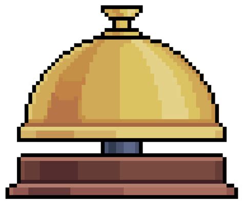 Pixel Art Desk Bell Vector Icon For Bit Game On White Background