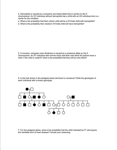 Solved 4 Hemophilia Is Caused By A Recessive Sex Linked Allele