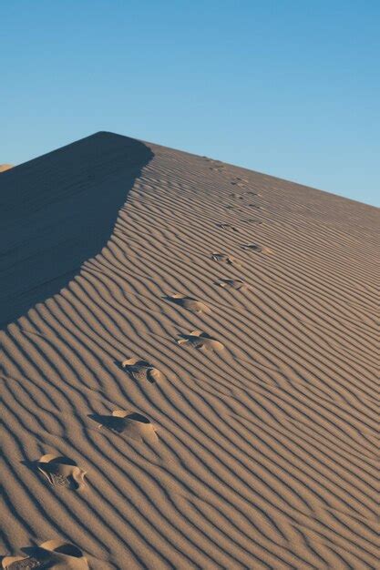 Premium Photo Footprints In Desert Dunes