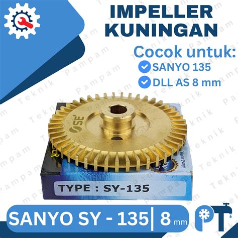 Jual Kipas Impeller Kuningan Sanyo SY 135 As 8mm Sparepart Pompa Air