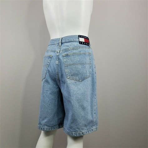 Vintage 90s Tommy Hilfiger Blue Denim Shorts Tommy Jeans Big Flag Logo