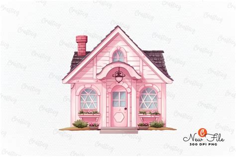 Pink Gingerbread House Clipart Png