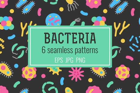 Bacteria And Virus Seamless Patterns By Katerina Ivanova Thehungryjpeg