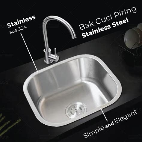 Kitchen Sink X Cm Bak Tempat Cuci Piring Stainless Steel Tinggi