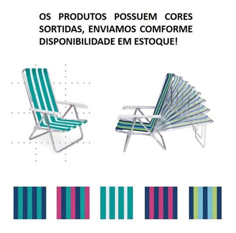 Kit Praia Guarda Sol Alum M Cadeira Reclin Vel Posi Es