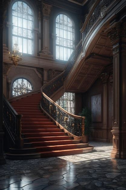 Premium AI Image | The stairs of the castle