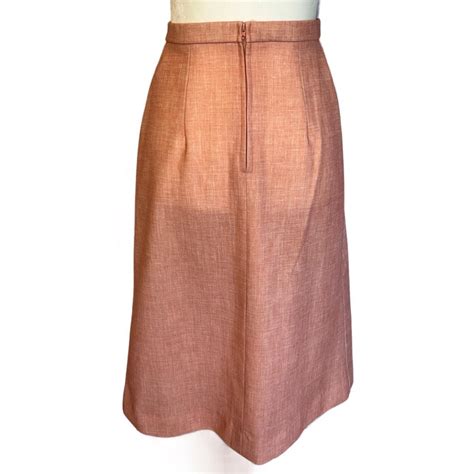 Vintage 70s 80s Pink High Waist Midi Skirt Size Depop