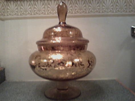 Huge Mid Century Weeping Gold Italian Art Glass Apothecary Jar