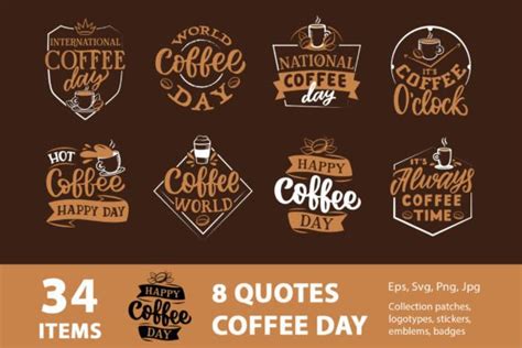 Coffee Day Quotes Graphic by FoxLetterer · Creative Fabrica