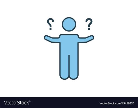 Uncertain icon human and question mark icon Vector Image