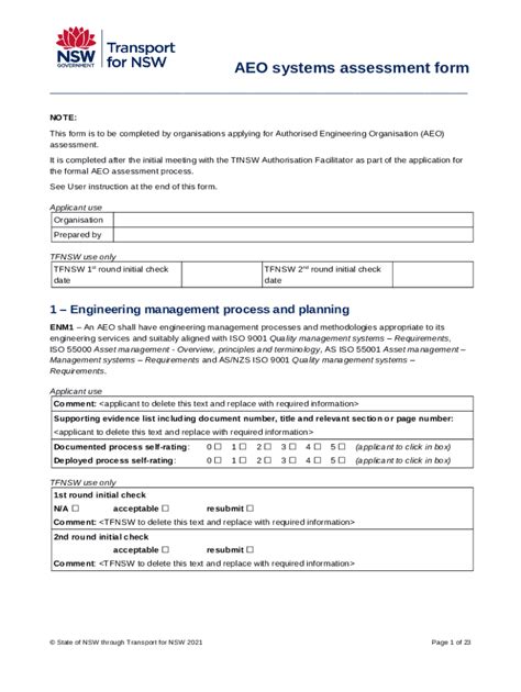 Aeo Systems Assessment Doc Template Pdffiller