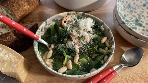 Quick And Easy Escarole Beans Stew Recipe Rachael Ray Show