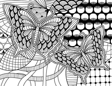 Colouring Sheet Intricate Zentangle Butterfly Colouring Etsy