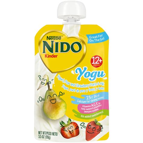 Yogurt Pear and Strawberry Puree Milk Pouch Official Nestlé NIDO