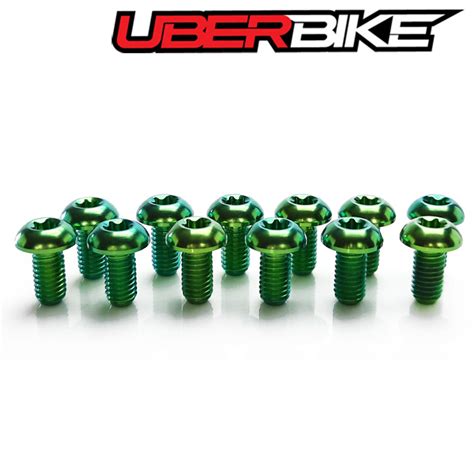 Uberbike Piece Titanium Disc Brake Rotor Bolt Upgrade Kit Green