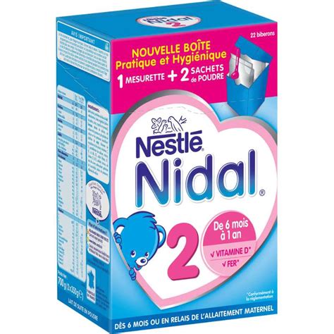 Lait en poudre Nidal 2 de 6 mois à 1 an Nestlé 2 x 350 g La