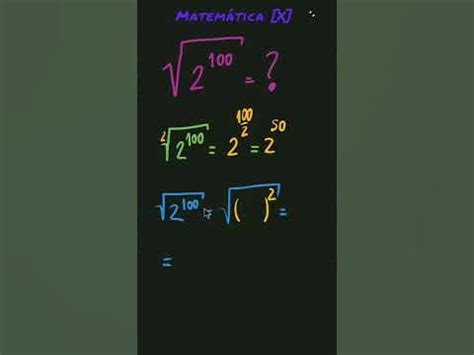 Dobro De 2 Elevado A 100 - Raiz de 2 elevado a 100 - Matemática X #shorts - YouTube