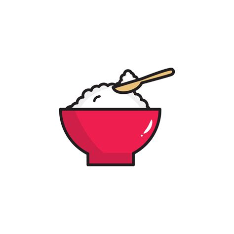 Rice Bowl Icon Homemade Food Rice Bowl Vector Icon For Web Design