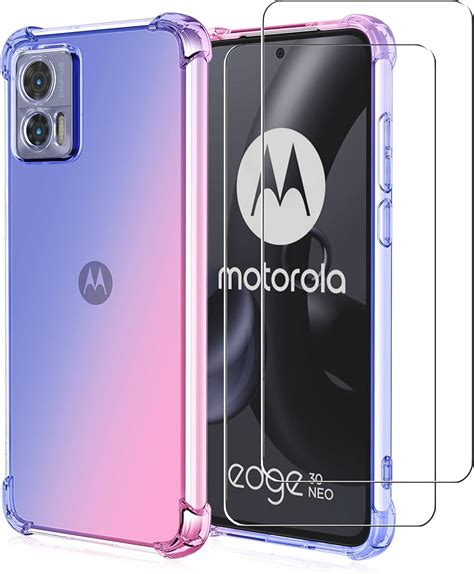 Zmone Funda Para Motorola Edge Neo Case Con Mica De Vidrio Cristal